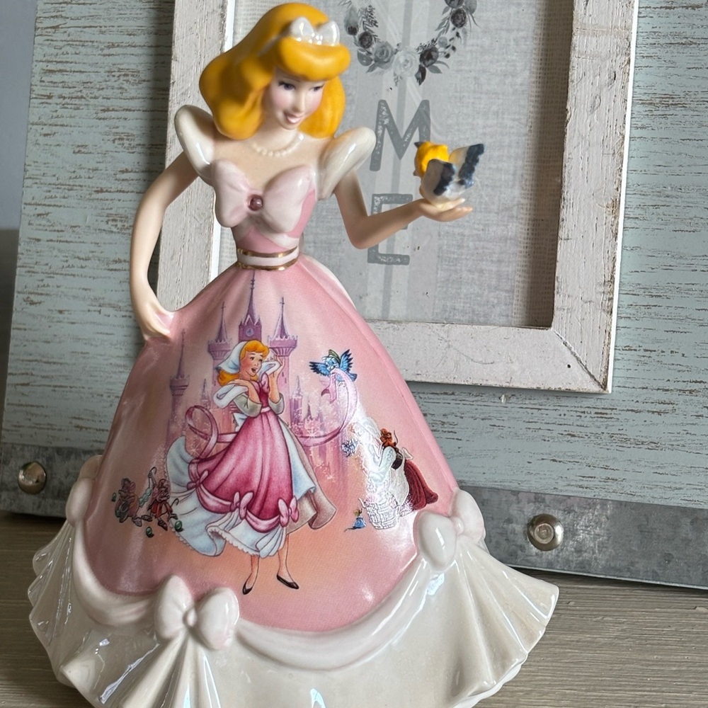 Pink Princess Figurine with Bird
